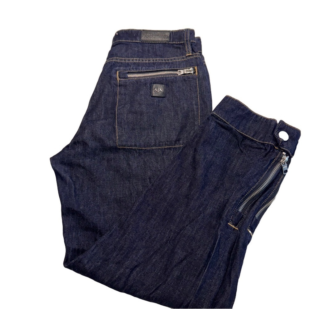 Armani Exchange Women’s “biker” Jeans Size 25 Cropped Zip Pockets